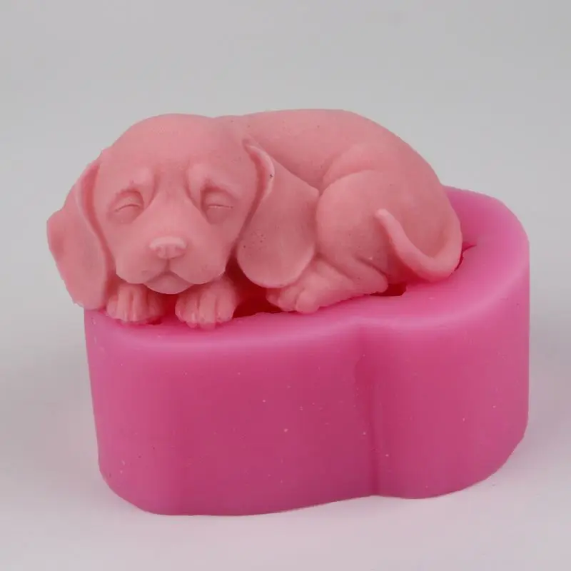 

3D Clay Dog silicone Mould DIY hand soap Mold Craft Bath Soap Making Soft Gel Silicone Mold