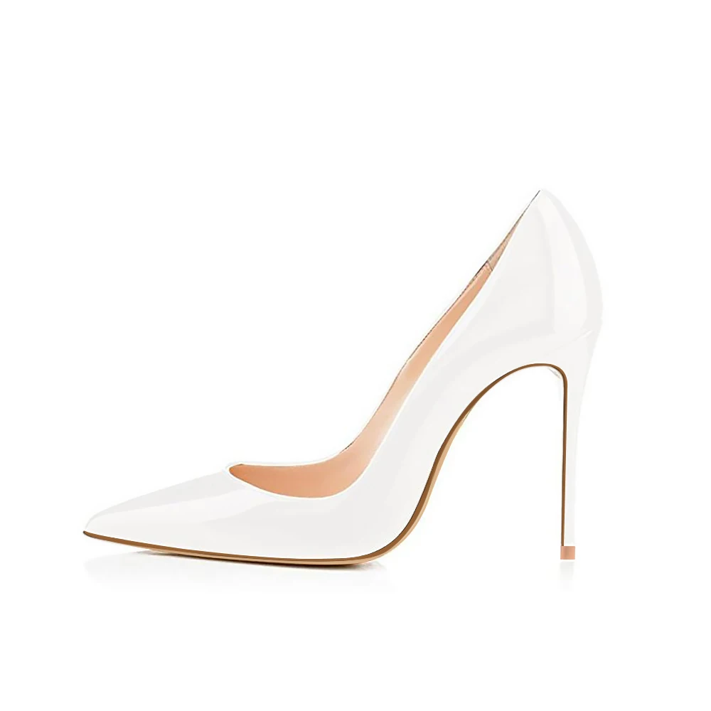GENSHUO Brand Shoes Woman High Heels Ladies Shoes 10CM Heels Pumps Women Shoes High Heels Sexy White Wedding Shoes Sexy Stiletto