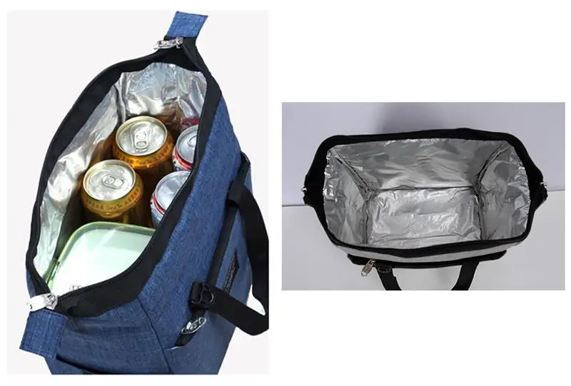 Большая вместительная переносная изолированная сумка для пикника, сумка для обеда для мужчин и женщин, сумка для обеда с плечевым ремнем черного цвета