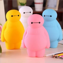 Ellen brook 1 peça bonito dos desenhos animados kawaii silicone baymax portátil caneta lápis saco de cosméticos bolso escolas escritórios caso estacionário(China)