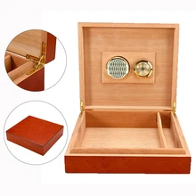 Увлажнитель для сигар из гумидора, коричневого кедра, чехол с гигрометром, измеритель влажности, увлажняющее устройство