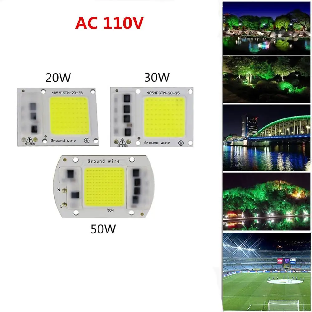 Smart IC драйвер светодиодный Лампа COB чипы 15 Вт 20 30 50 Светодиодный прожектор 110/220V