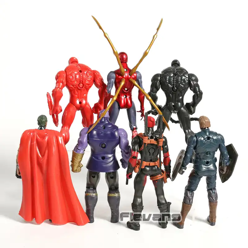 7pcs Superhero Avengers Thor Thanos Deadpool Captain America Toy Action Figures