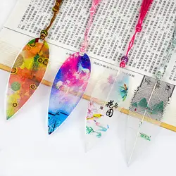 Листья с прожилками закладки творческой элегантность кисточкой природа в китайском ретро-стиле из ПВХ, для книг Знаки для подарок для