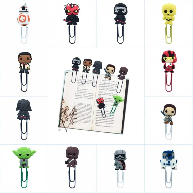1Pcs Star Wars Cartoon Action Figure Design Bookmarks For Kids Stationery Set In Office School Paper Clips Diy Craft Gift huismerk kopen in de aanbieding