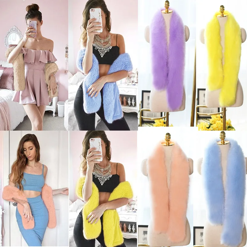 

THEFOUND Women Solid Fluffy Fur Shawl Stole Wrap Wedding Shrug Scarf Outwear Winter Warm