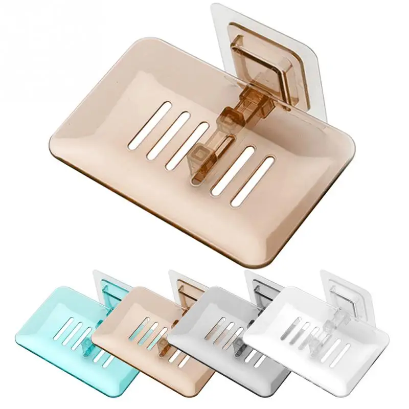 

Bathroom Shower Soap Box Dish Storage Plate Tray Holder Case Soap Holder Bathroom Tray Accessories Box Shelf Wall Dishes #1214