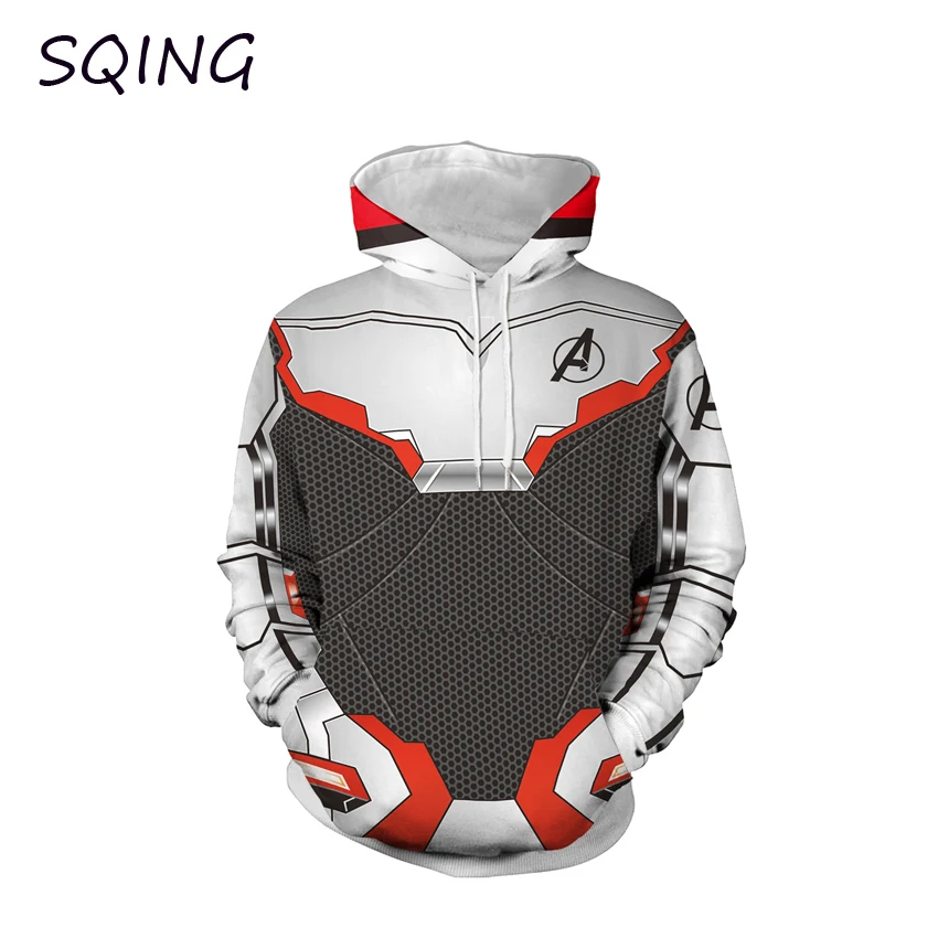 SQING Anime Cosplay Avengers Endgame Quantum 3DPrint Unisex Superhero Iron Man Coat Hoodie Cosplay Halloween Costumes for Women