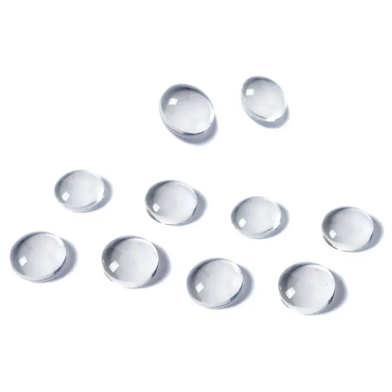 

ABGC glass cabochons "round" 12 mm diameter in crystal clear - 10 pieces