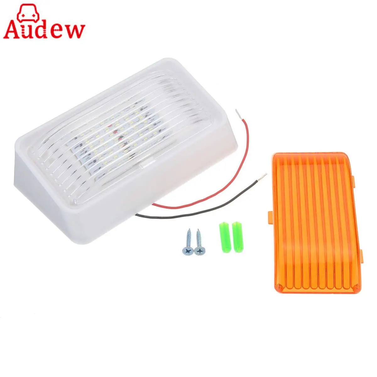 

1Piece 12V LED Car Dome Light Interior Lamp Porch Light w/ Clear & Amber Removable Lens For RV for Camper Trailer