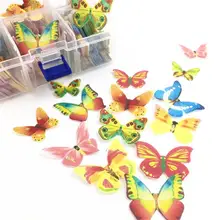 Инструменты для украшения торта, Топпер для десерта в форме бабочки и цветка, клейкая съедобная рисовая бумага, украшение на день рождения, свадьбу, 100 шт