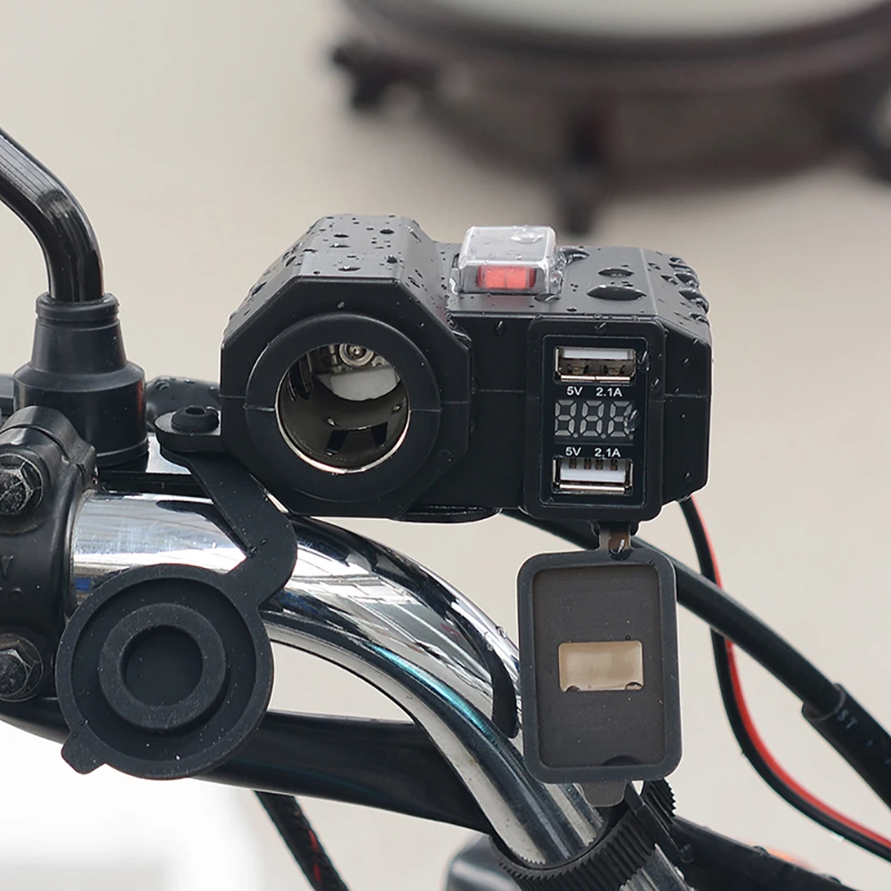 Водонепроницаемый 12V мотоцикл двойной USB зарядное устройство разъем