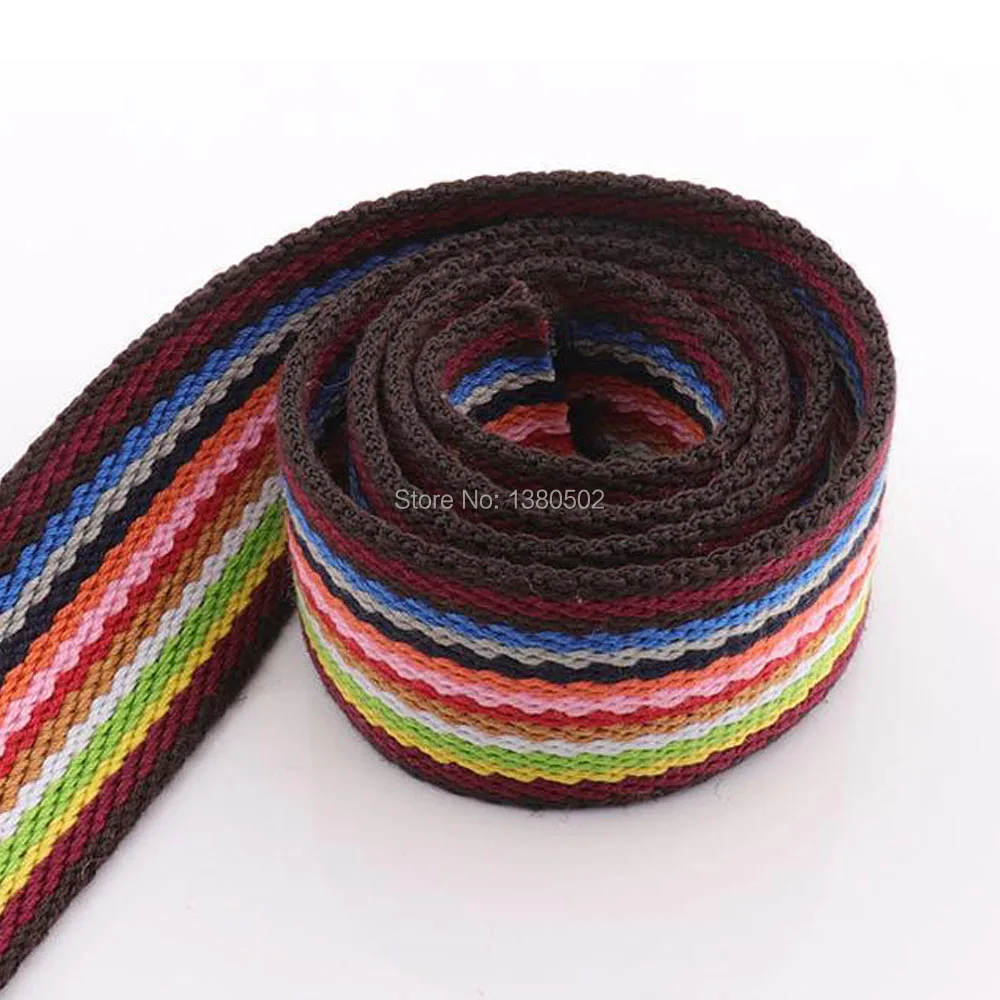 

2Yards 38mm Colorful Stripe Webbing Fabric belt Canvas Webbings for Bag garment strap bag accessories