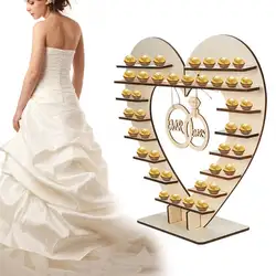 Свадебный стол деревянный декор Mr & Mrs знак в форме сердца Свадебный шоколадный стенд дисплей Конфеты Кекс десерты орнамент украшения