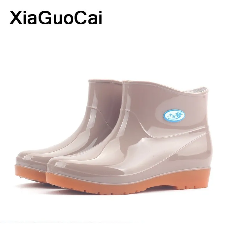 

Spring Autumn Women's Shoes High Quality Female Rainboots Waterproof Slip-On Ankle Boots Ladies Wading Footwear Dropshipping