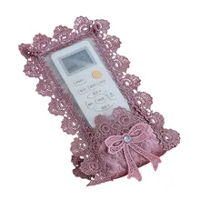 Чехлы на пульт дистанционного управления 1 шт. Европейский стиль креативный красивый тканевый кружевной чехол для пульта дистанционного управления маленький размер(темно-фиолетовый