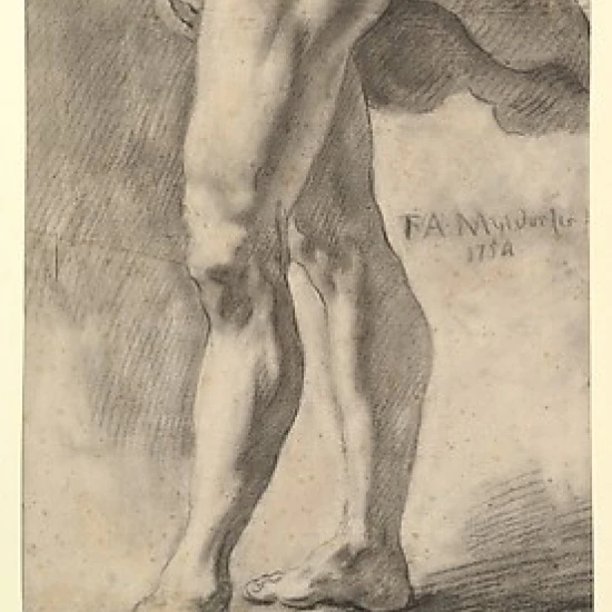 Standing Male Nude Poster Print by Franz August Myldorfer (Austrian active ca. 1750) (18 x 24) |