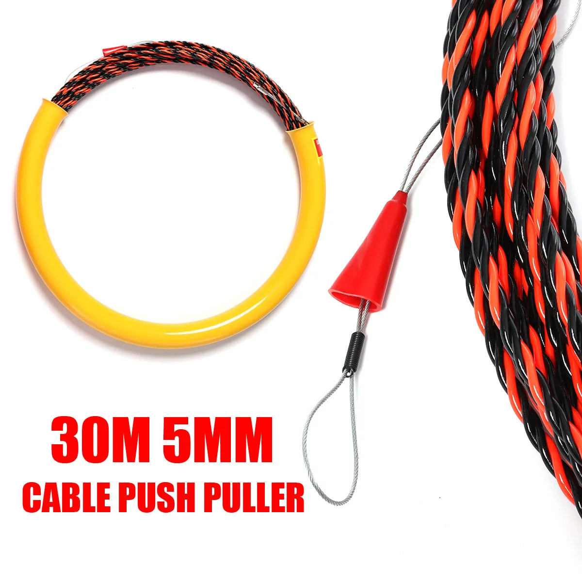 Kopen Elektricien Bedradingselement 5mm Kabel Draad Puller Rodder Conduit Snake Kabel Installatie Tool Vis Tape 30 M Lange