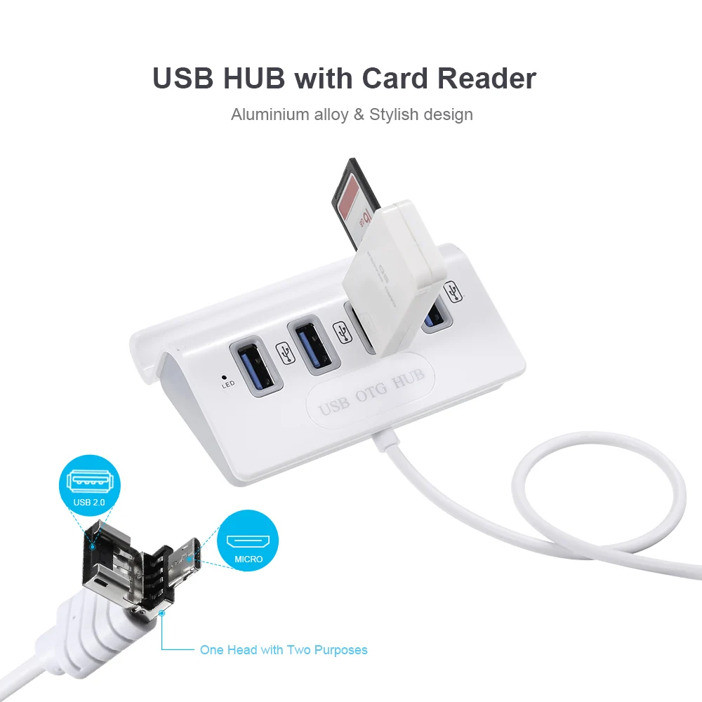 Концентратор типа C USB 3 1 с картридером 4 в концентратор c OTG 0 многофункциональный