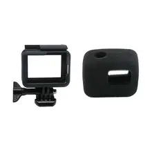 Защитная рамка чехол+ крышка лобового стекла для Gopro-Hero 7/6/5/Hero Hd, корпус Пограничный корпус аксессуары и ветер шум Reducti