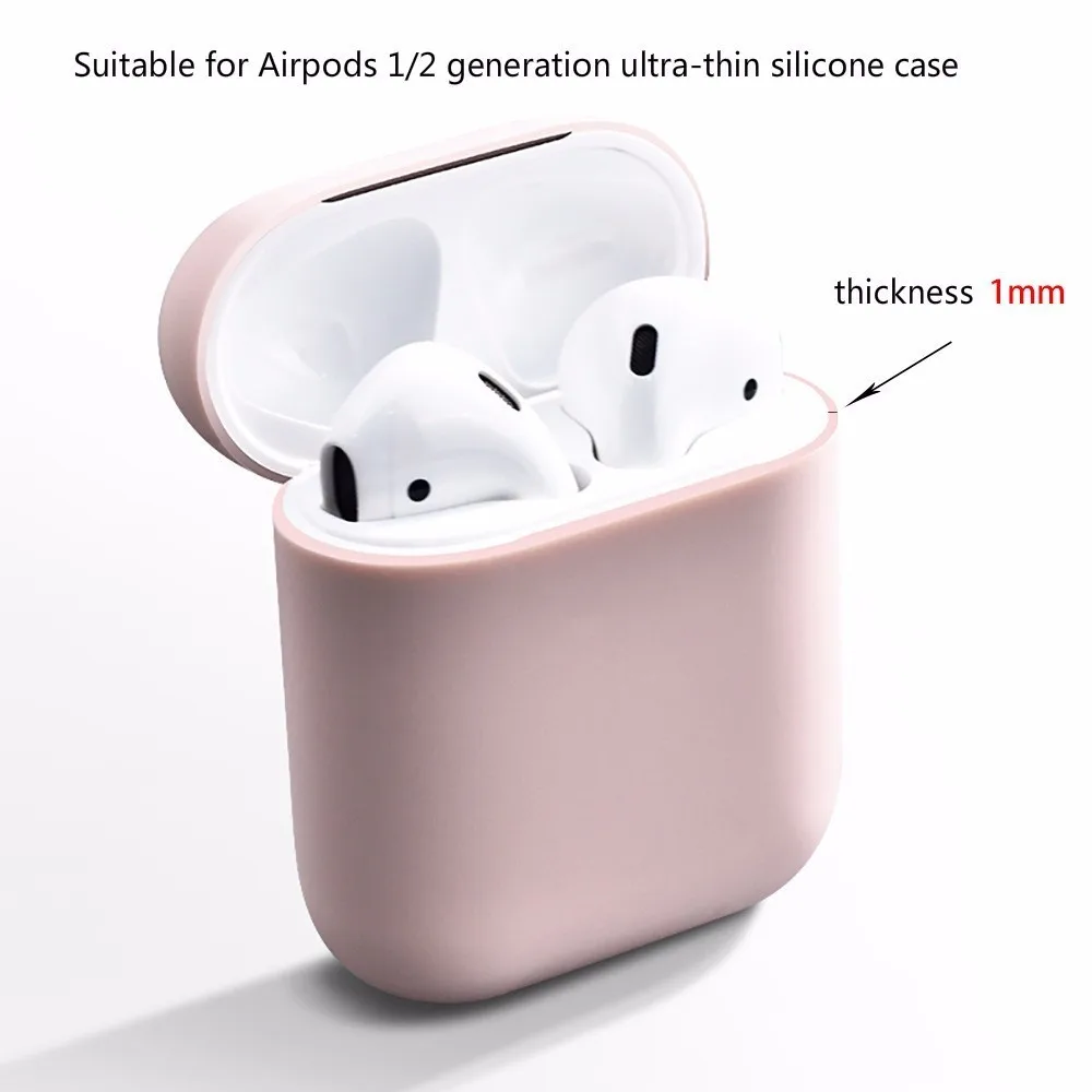 Мягкий жидкий силиконовый беспроводной Чехол для наушников Apple AirPods зарядный