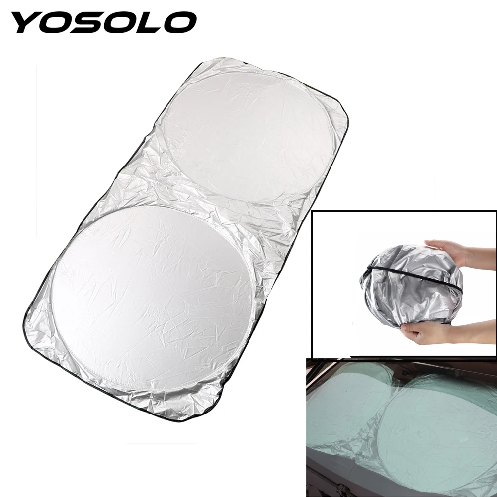 

YOSOLO 150*70cm Folding Window Film UV Protect Jumbo Universal Sun Block Cover Car Window Sun Shade Front Rear Windscreen Visor