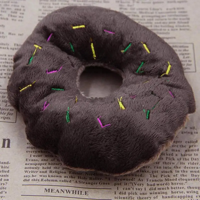 Забавный питомец жевательный плот Speelgoed Huisdier Producten Leuke Donuts Puppy Kat Piepend Piepende Pluche Geluid