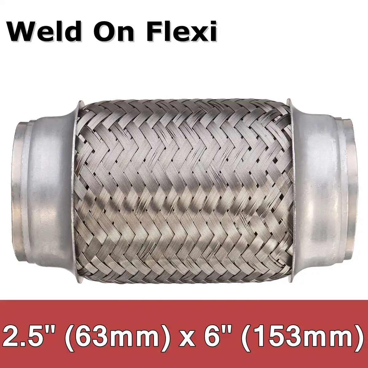 

Weld On Exhaust Flexi Flexible Joint Repair Pipe tube Flex 2.5" x 6" 63mm x 153mm