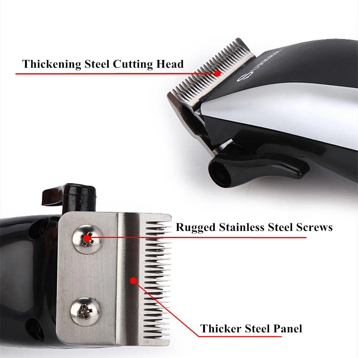 Najtaniej 220 240V 50Hz 12W profesjonalne mężczyźni elektryczna maszynka do strzyżenia włosów cięcia dzieci mężczyzna dorosłych zestaw antypoślizgowy podnośniki ue wtyczka regulowany