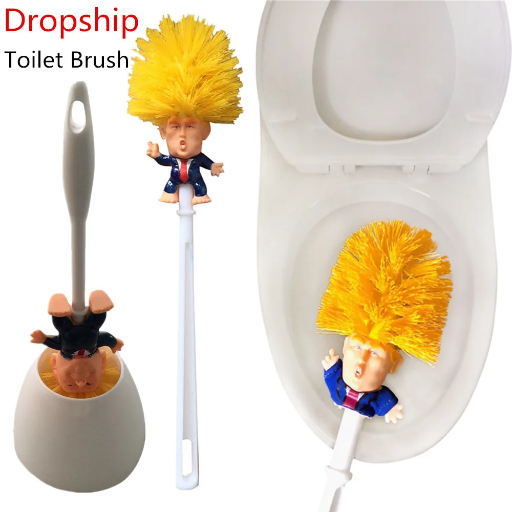 

2018 Best Selling Donald Trump Toilet Brush Funny Mischief Trump Toilet Brush WC Bathroom Cleaning Brush Original Drop shipping