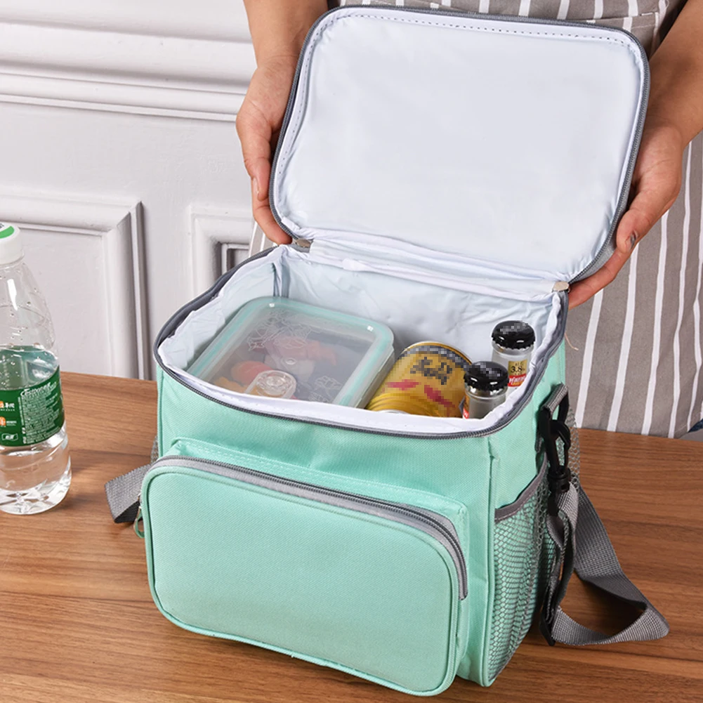 

Insulated Lunch Bag with Shoulder Strap Oxford Cloth Office Lunch Bag children School Food Container Outdoor Picnic Bag #1108