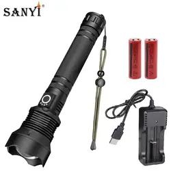 Мощный светодио дный светодиодный фонарик Zoomable Torch Tactical Camping Light 3 режима переключения велосипедного света с ручной веревкой использование