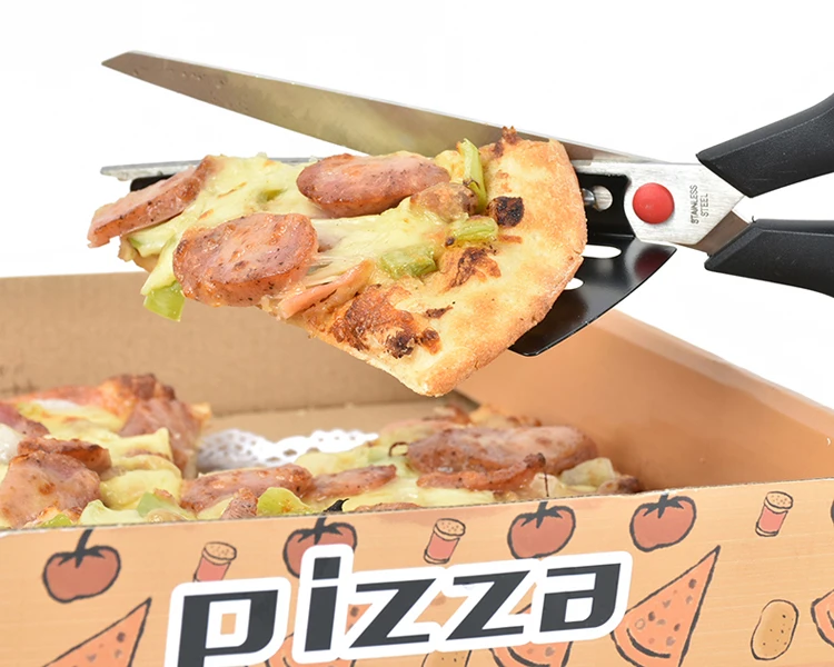 1 Pcs Pizza Scissor Cutter Stainless Steel Scissor Cut Pizza with Detachable Spatula FP8 NO28