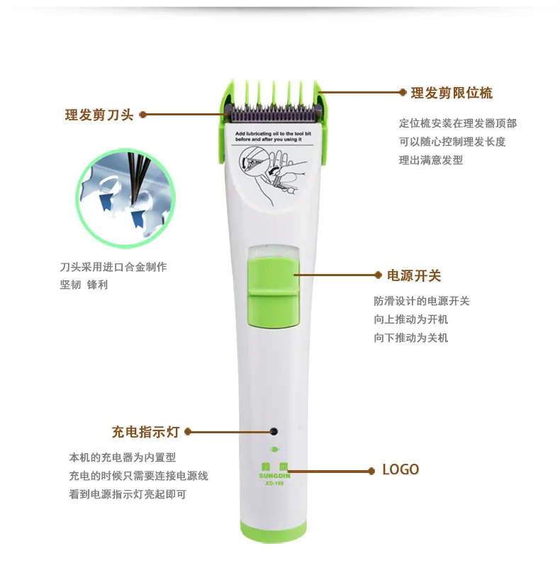  Professional Digital Hair Trimmer Rechargeable Electric Hair Clipper Men's Cordless Haircut Adjusta