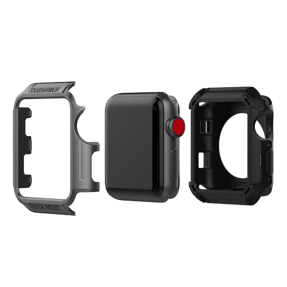 New Two-color Two-piece protective case for Apple Watch Case 42mm 38mm Series 3 2 1 General purpose TPU Protector for iWatch