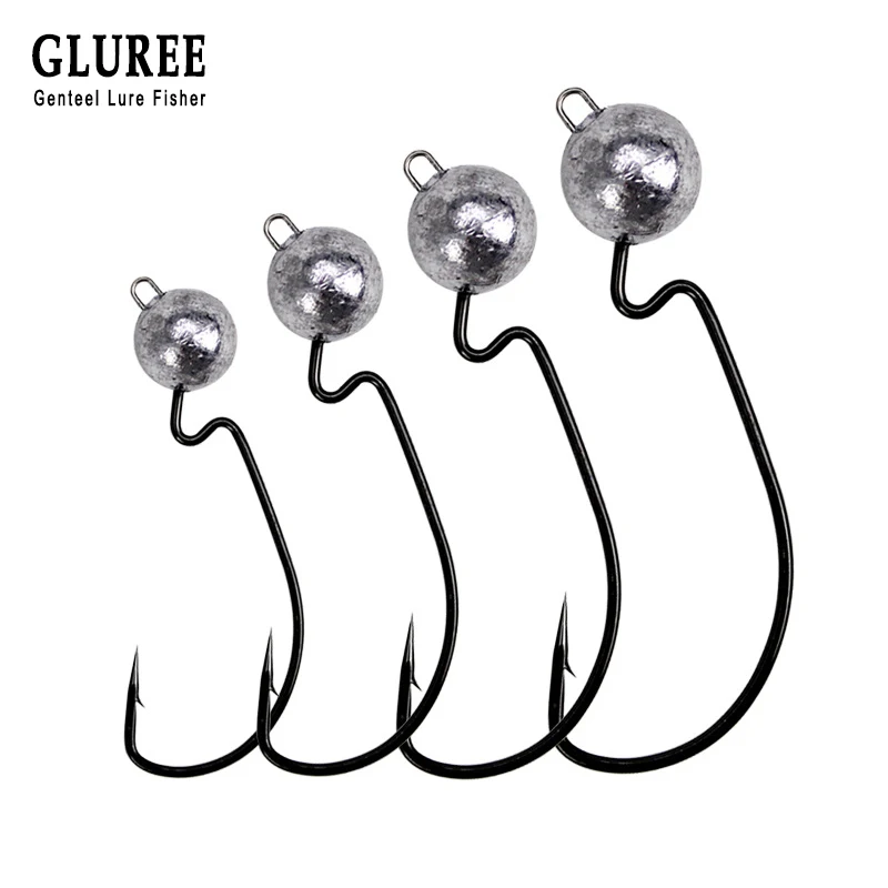 GLUREE 5 шт. 3 8g 7g 7 5g 10 приманка со свинцовым крючок рыболовный рукоятка джига крючки