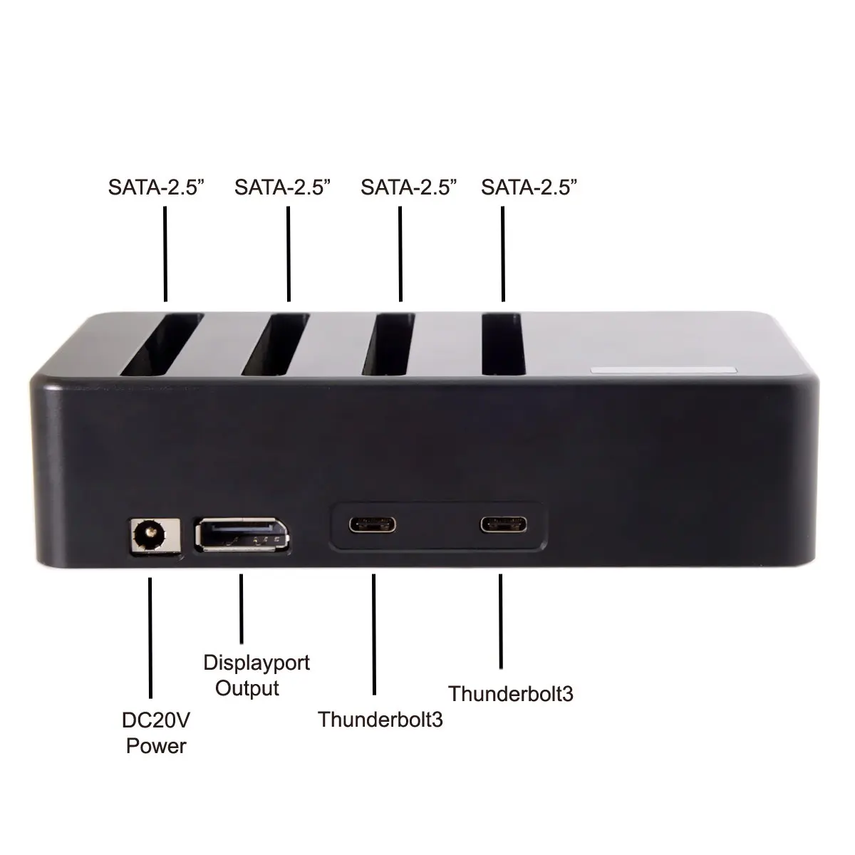 

Thunderbolt 3 to 4 SATA 6Gbps HDD SSD Hard Disk Raid Docking Convert Case Cartridge with Thunderbolt 50cm Cable