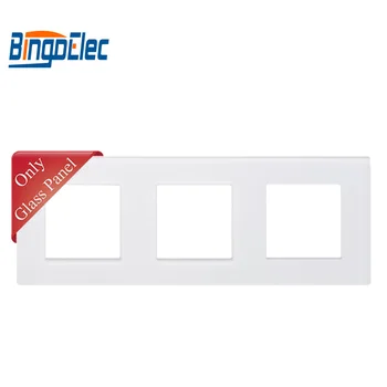 

Bingoelec EU, Three Color Toughened Glass Triple Frame For Switch And Socket Parts,229*86mm