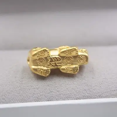 Новая чистая 24 K подвеска из желтого золота 3D милое богатство пиксиу подвеска 23 мм H