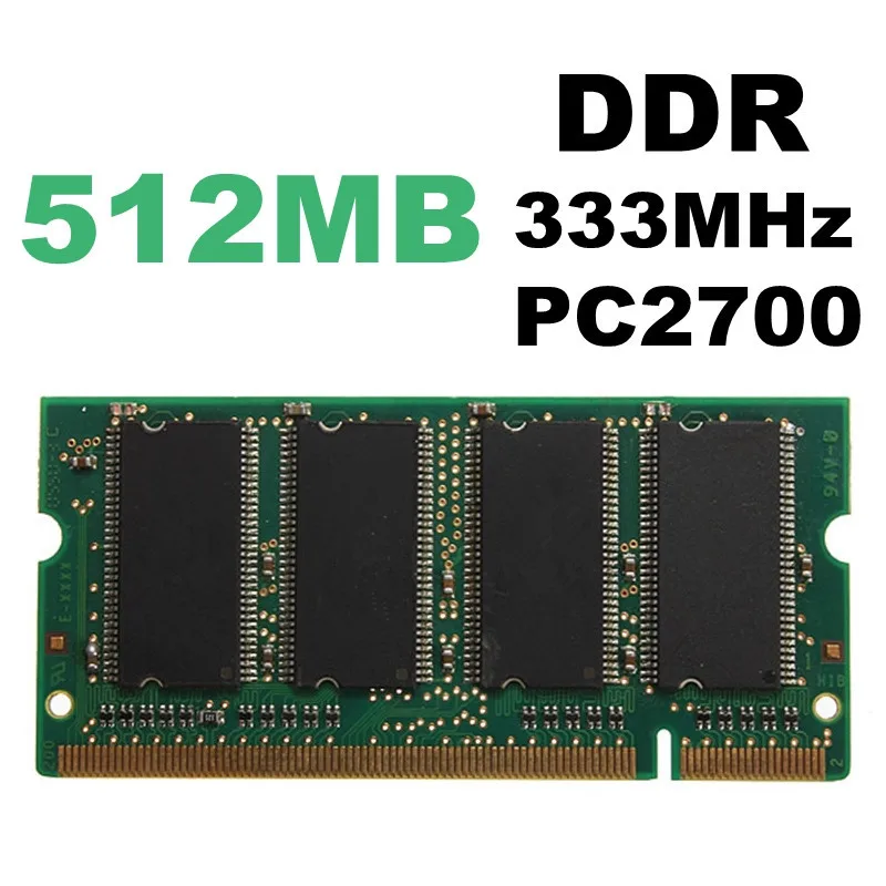 

Brand New 512MB DDR 333MHz PC2700 SODIMM 200-pin Memory for RAM KIT Non-ECC Laptop Notebook Hight Quality