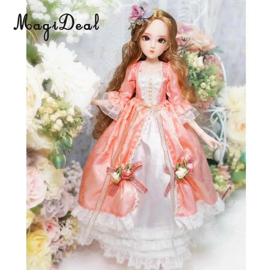 

1/4 26-jointed Vinyl Princess Doll with Beautiful Clothes Girl Toys Kids Birthday X-mas Gift -Pink