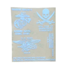 Seal Global Hawk морской корпус стикер металлические отличительные знаки-белый