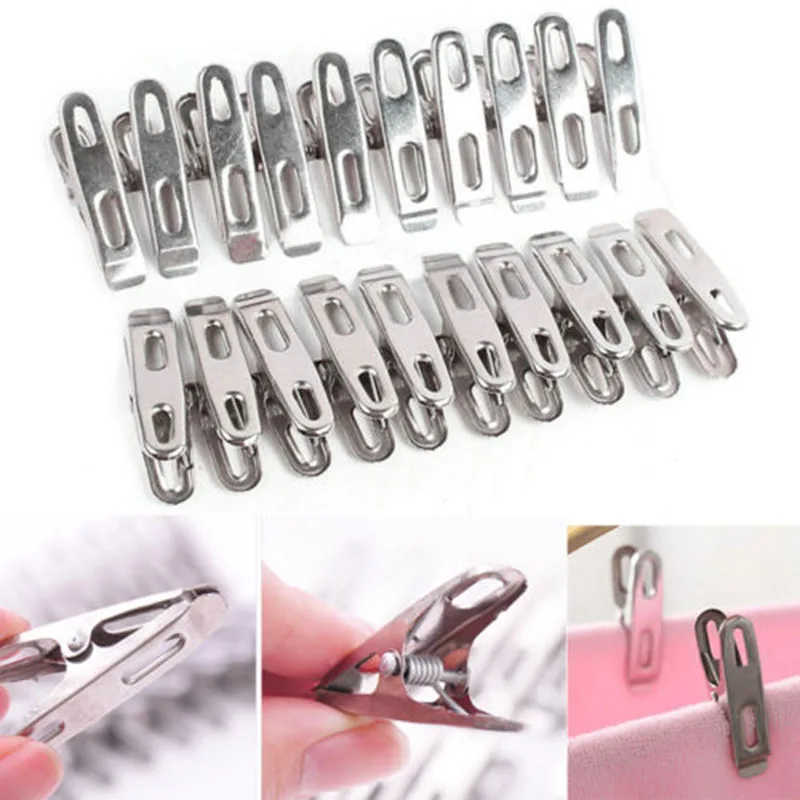 

20XPlastic Laundry Clothes Pins Pegs Clips Hanging Racks Clothespins Clamp Pack