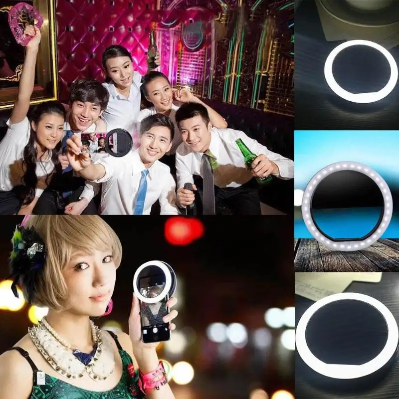 

2019 New Portable Selfie Ring Flash Led Fill Light Lamp Camera Photography Spotlight 5600 K Selfie Artifact Mobilephone LED