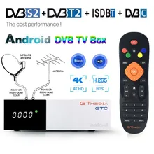 Android 2 ГБ ОЗУ цифровой ТВ-приставка GTC DVB-T2 тюнер ISDB-T DVB-S2 спутниковый ресивер DVB-C кабель 4K Bluetooth Youtube телеприставка