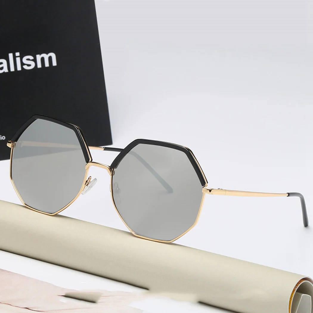Metal Frame Gradient Shades Sunglasses Fashion Women Brand Designer Vintage Cat Eye Sun Glasses For Women UV400 Octagon Eyewear