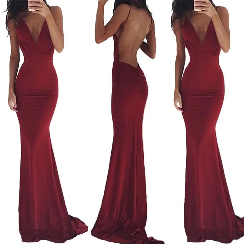 Дамы для женщин Формальные вечерние Vestido вечернее платье V средства ухода за