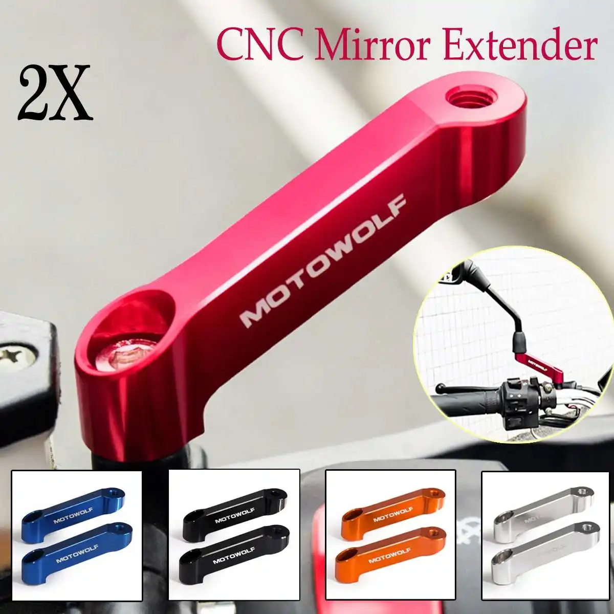 

Motorcycle Rearview Mirror Extension Mount Bracket Holder Universal 8/10mm Motorbike Rear view Mirror Extension Bracket Holder