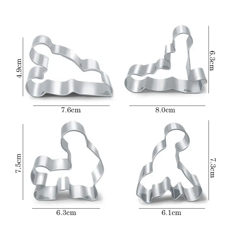 4 шт., сексуальный костюм полицейского, для взрослых набор резаков для печенья для торта из нержавеющей стали формы для торта инструменты для выпечки форма для выпечки
