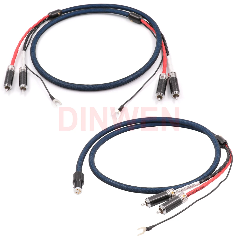 5N OFC 5pin DIN Connector to RCA Cable 2 RCA Plug to 2 RCA Plugs Signal Cable For Hifi